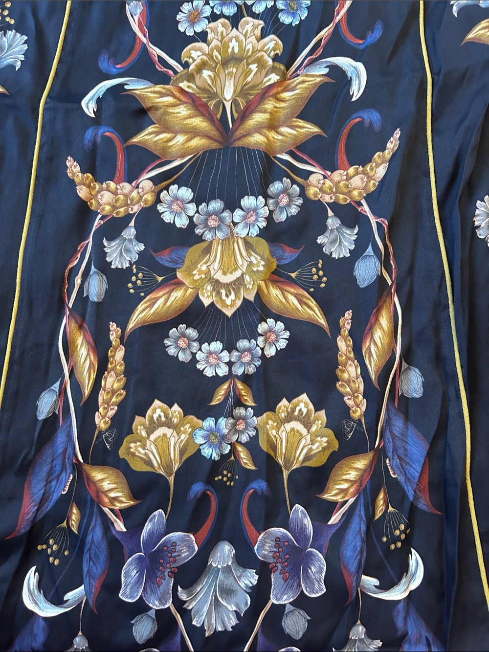 FARM Rio Navy Maxi Dress with Gold and Purple Floral Print - Picture 4 of 11